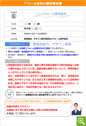 各会社を選んだ理由の報告書画像